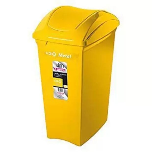 Lixeira Basculante 40L Amarelo Coleta Seletiva – Super Pro