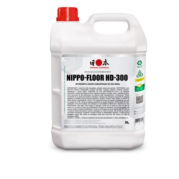 Detergente Concentrado Para Tratamento de Pisos Nippo-Floor Hd-300 5L- Nippon